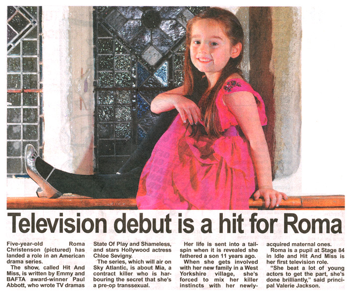 Television debut is a hit for Stage 84 pupil Roma